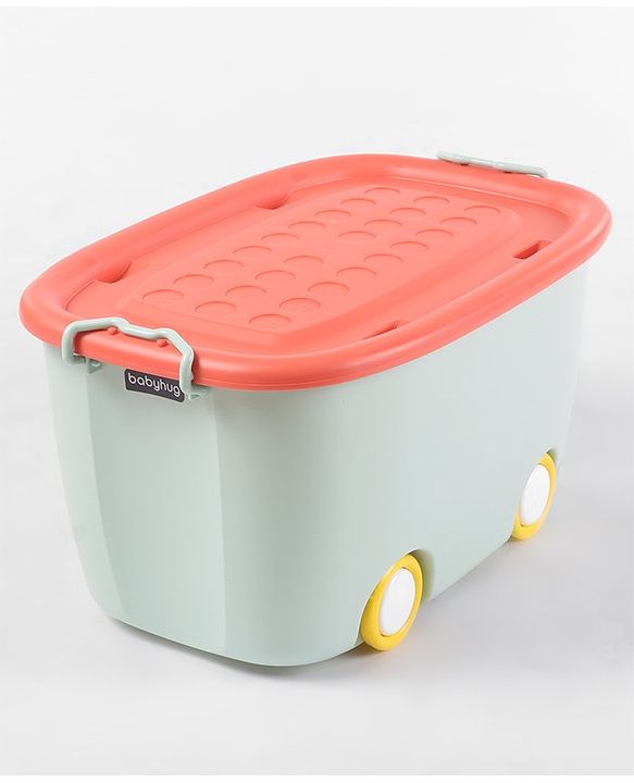 Babyhug Compact Multipurpose Storage Box with Wheels - Orange