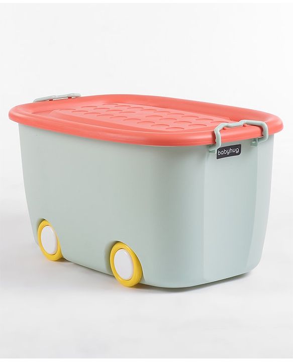 Babyhug Compact Multipurpose Storage Box with Wheels - Orange