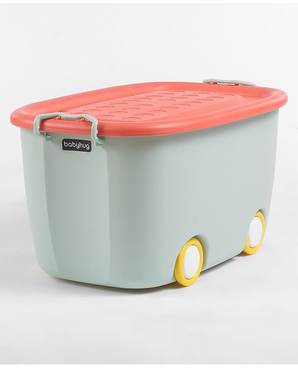 Babyhug Compact Multipurpose Storage Box with Wheels - Orange