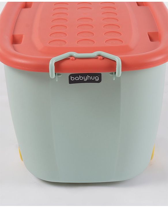 Babyhug Compact Multipurpose Storage Box with Wheels - Orange