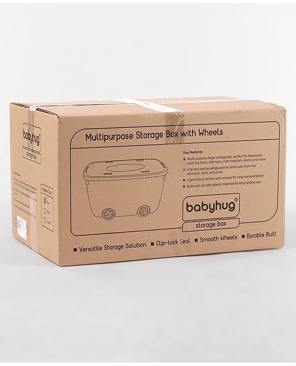 Babyhug Compact Multipurpose Storage Box with Wheels - Orange