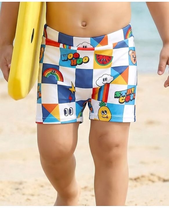 Babyhug Fruit Print Swimming Trunk - Multicolor