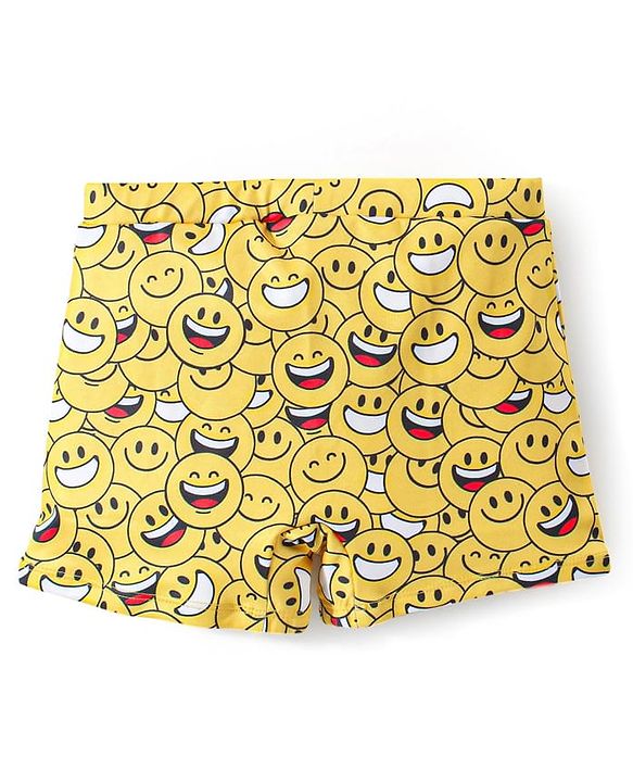 Babyhug Smiley Print Swimming Trunk - Yellow