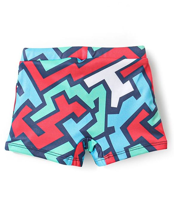 Babyhug Abstract Print Swimming Trunk - Multicolor