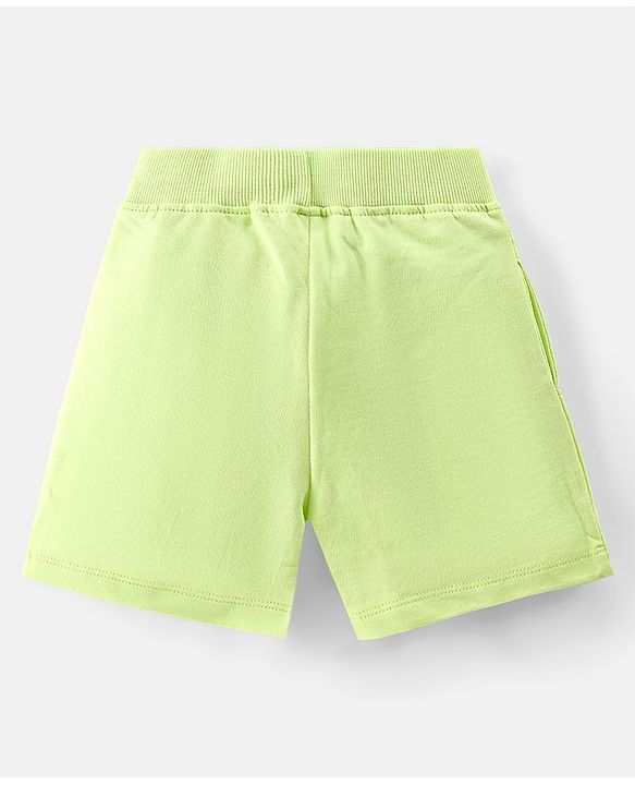 Babyhug 100% Cotton Single Jersey Knit Half Sleeves T-Shirt & Shorts Set Surfboard Print - White & Green