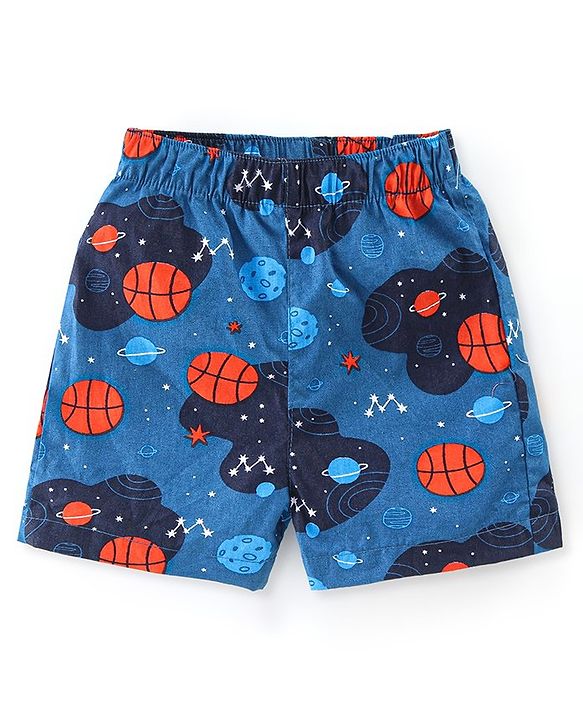 Babyhug Cotton Poplin Woven Boxer Dino & Basketball Print Pack of 3 - Multicolor
