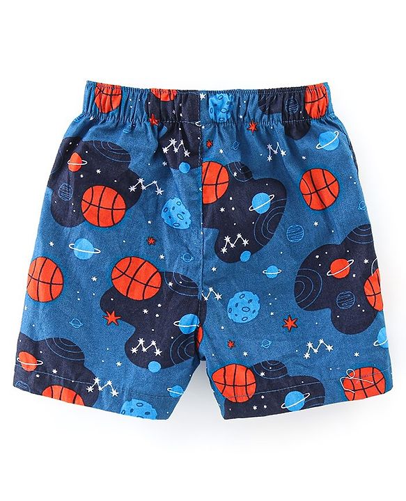 Babyhug Cotton Poplin Woven Boxer Dino & Basketball Print Pack of 3 - Multicolor
