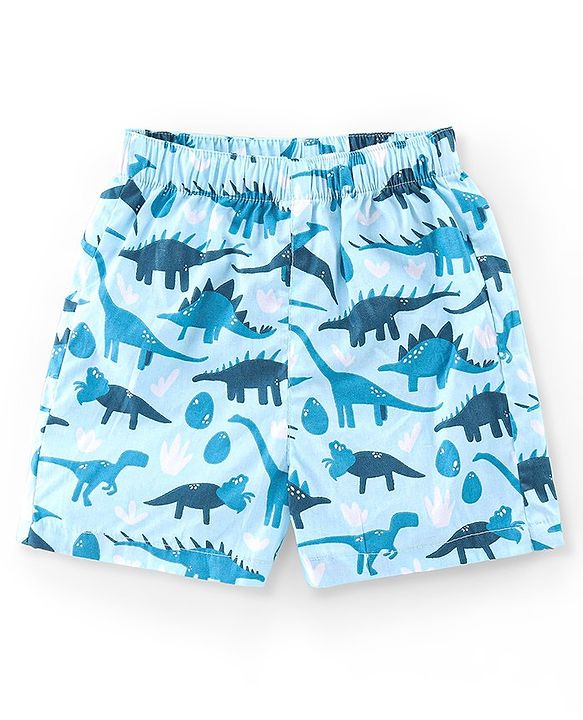 Babyhug Cotton Poplin Woven Boxer Dino & Basketball Print Pack of 3 - Multicolor