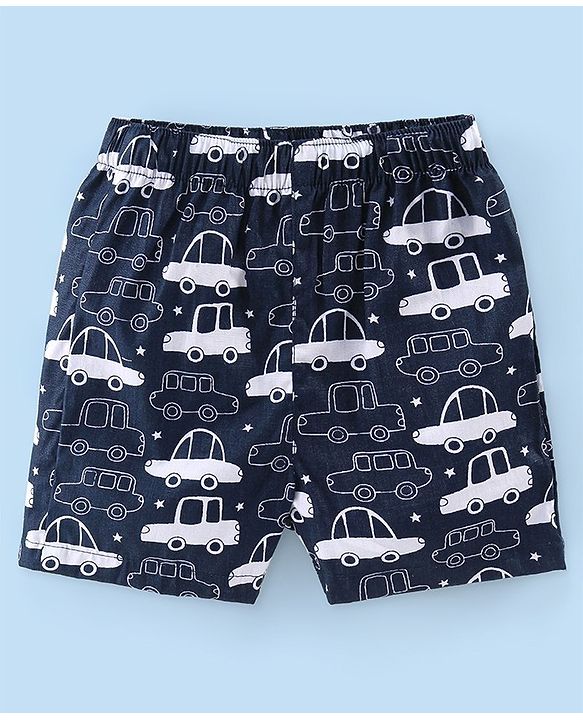 Babyhug Cotton Poplin Woven Boxer Car Print Pack of 3 - Multicolor