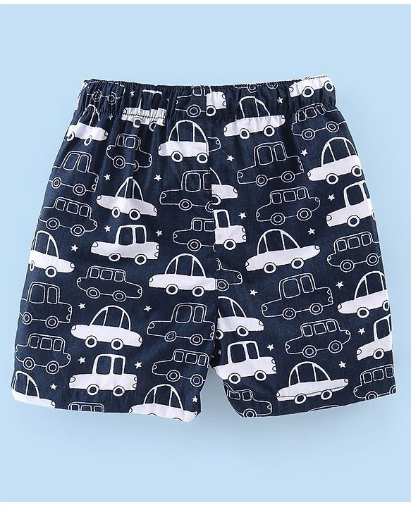 Babyhug Cotton Poplin Woven Boxer Car Print Pack of 3 - Multicolor