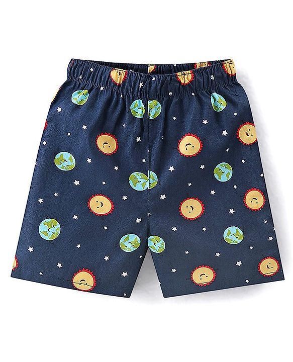 Babyhug Cotton Woven Regular Boxers Lion & Car Print Pack of 3 - White Navy & Pink
