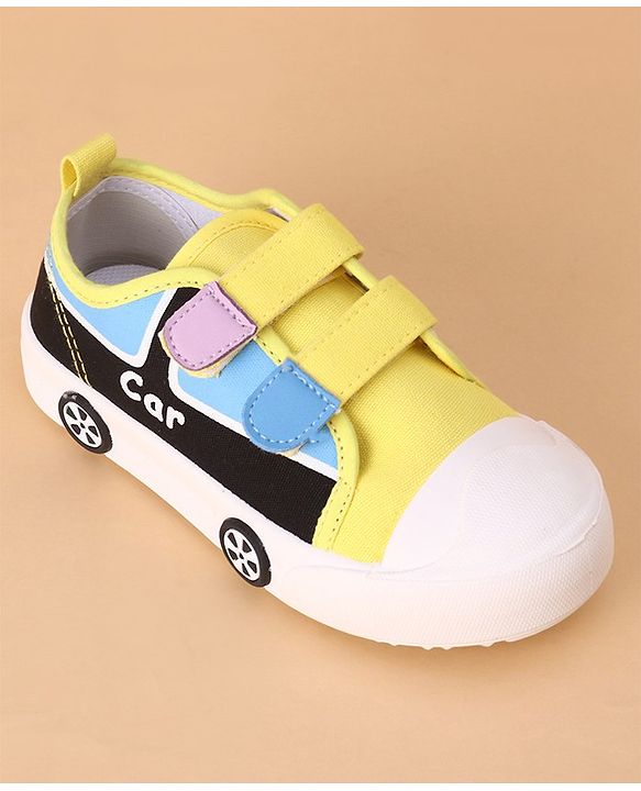 Cute Walk by Babyhug Velcro Closure Casual Shoes Car Design - Yellow