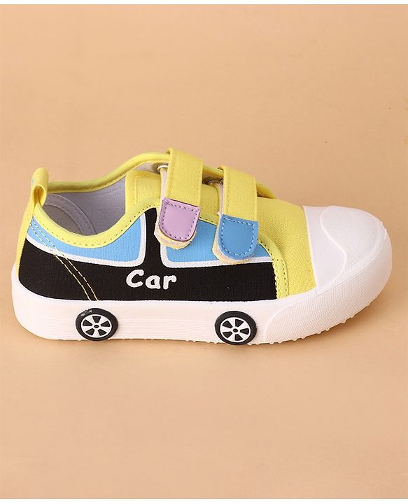 Cute Walk by Babyhug Velcro Closure Casual Shoes Car Design - Yellow