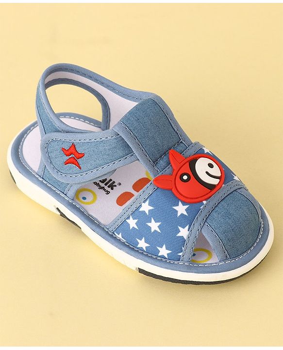 Cute Walk by Babyhug Musical Sandals With Velcro Closure - Light Blue