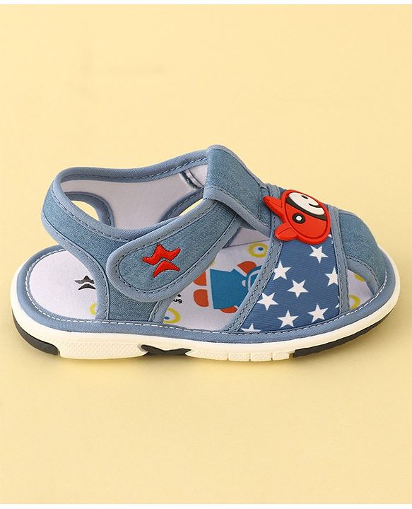 Cute Walk by Babyhug Musical Sandals With Velcro Closure - Light Blue