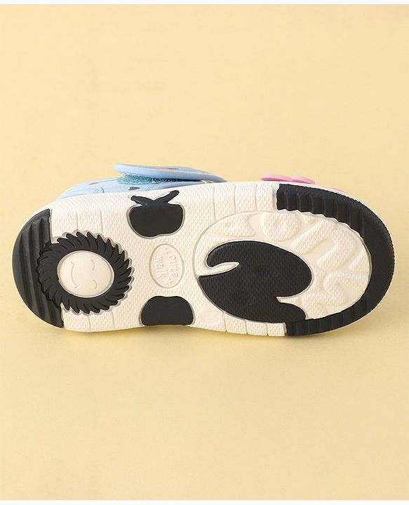 Cute Walk by Babyhug Velcro Closure Musical Sandals Butterfly Applique - Blue