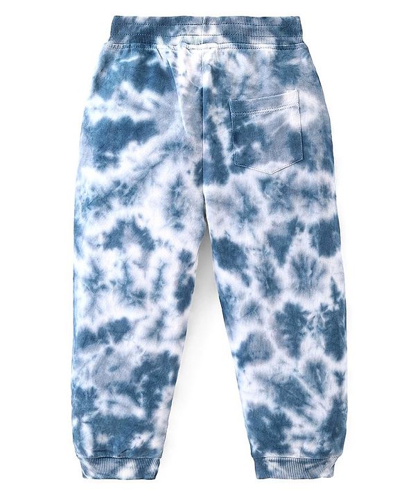 Babyhug Cotton Looper Knit Full Length Tie Dyed Lounge Pant - Blue