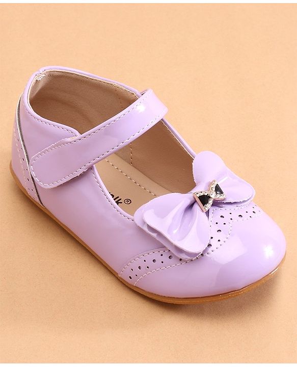 Cute Walk by Babyhug Ballerina with Bow Applique & Velcro Closure -White