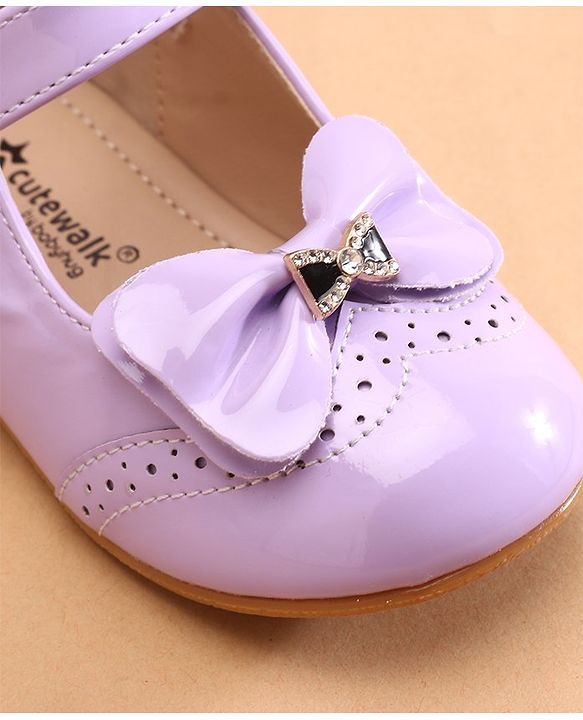 Cute Walk by Babyhug Ballerina with Bow Applique & Velcro Closure -White