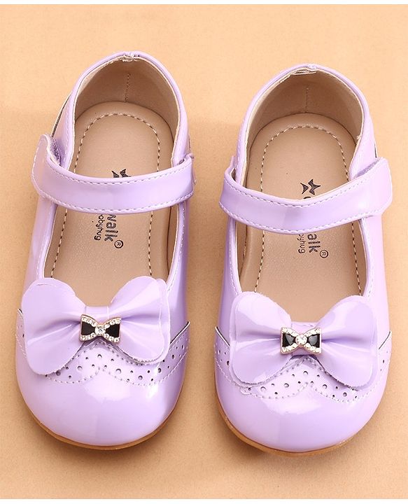 Cute Walk by Babyhug Ballerina with Bow Applique & Velcro Closure -White