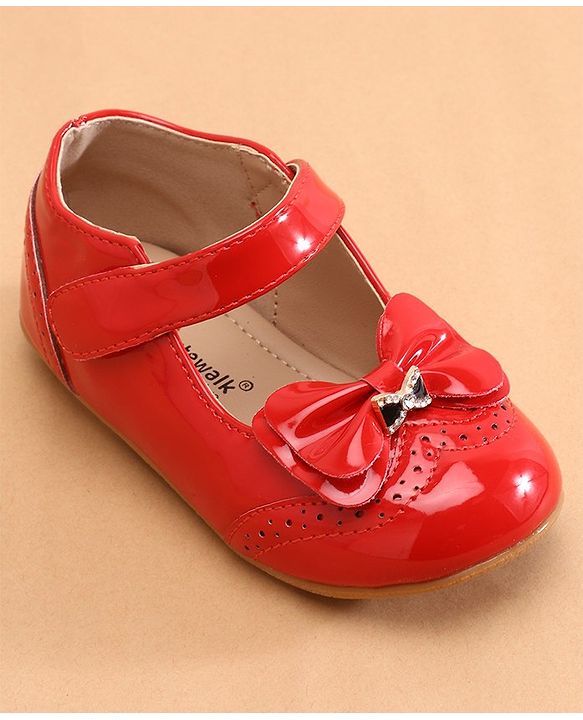 Cute Walk by Babyhug Ballerina with Bow Applique & Velcro Closure -White