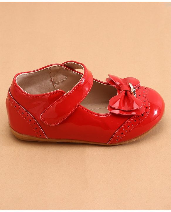 Cute Walk by Babyhug Ballerina with Bow Applique & Velcro Closure -White