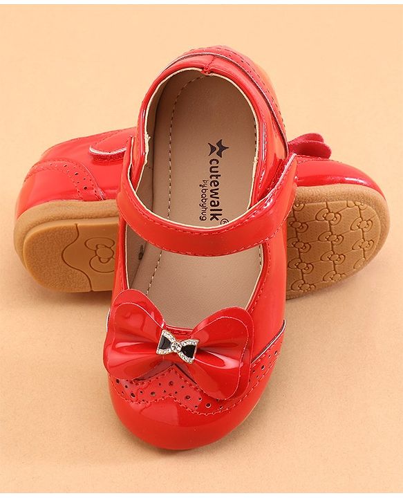 Cute Walk by Babyhug Ballerina with Bow Applique & Velcro Closure -White