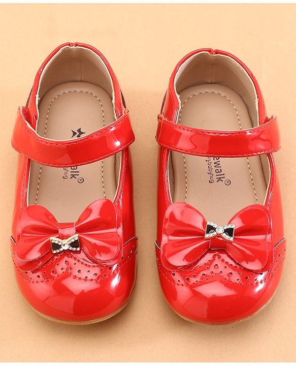 Cute Walk by Babyhug Ballerina with Bow Applique & Velcro Closure -White