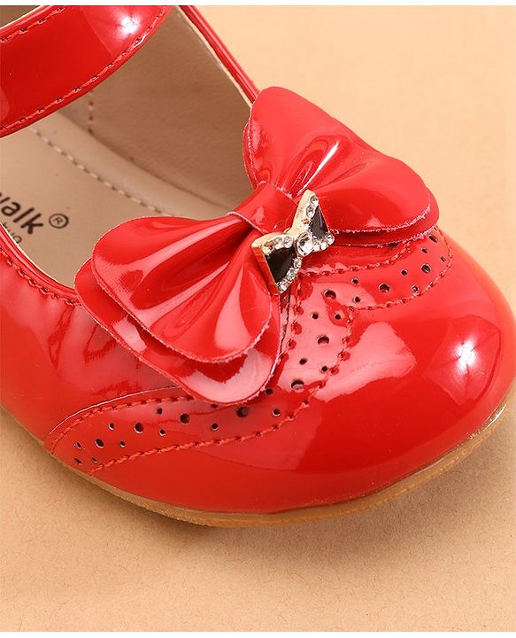 Cute Walk by Babyhug Ballerina with Bow Applique & Velcro Closure -White