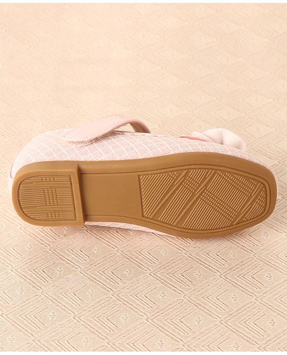 Cute Walk by Babyhug Ballerinas with Velcro Closure & Bow Applique-  Pink