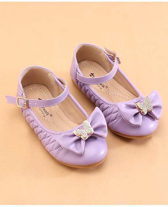 Cute Walk by Babyhug Ballerina with Buckle Closure  & Bow Applique-  Purple