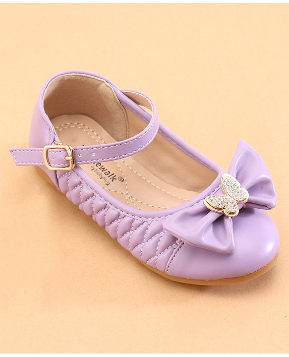 Cute Walk by Babyhug Ballerina with Buckle Closure  & Bow Applique-  Purple