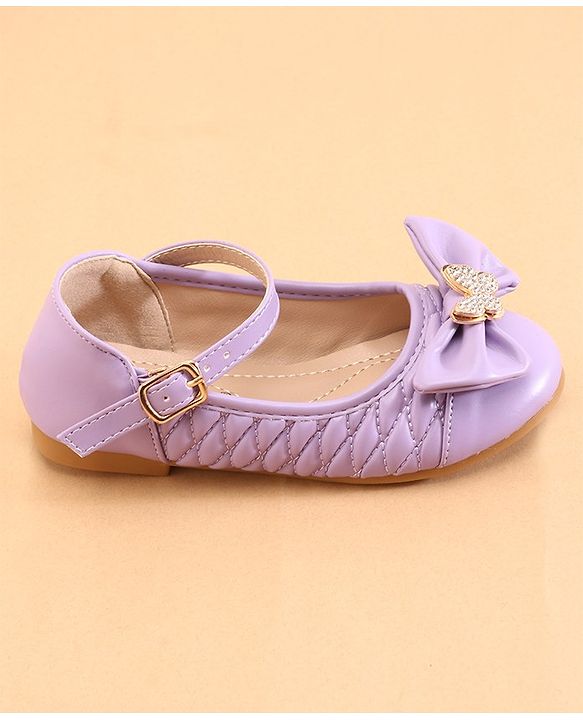 Cute Walk by Babyhug Ballerina with Buckle Closure  & Bow Applique-  Purple