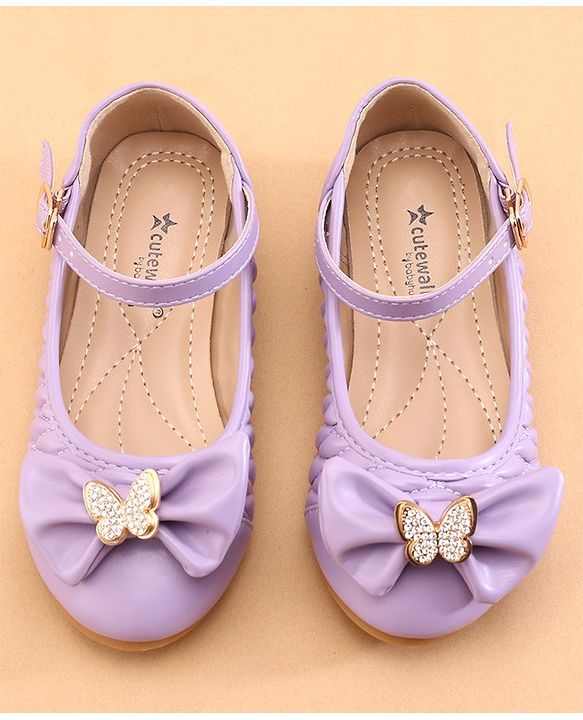 Cute Walk by Babyhug Ballerina with Buckle Closure  & Bow Applique-  Purple