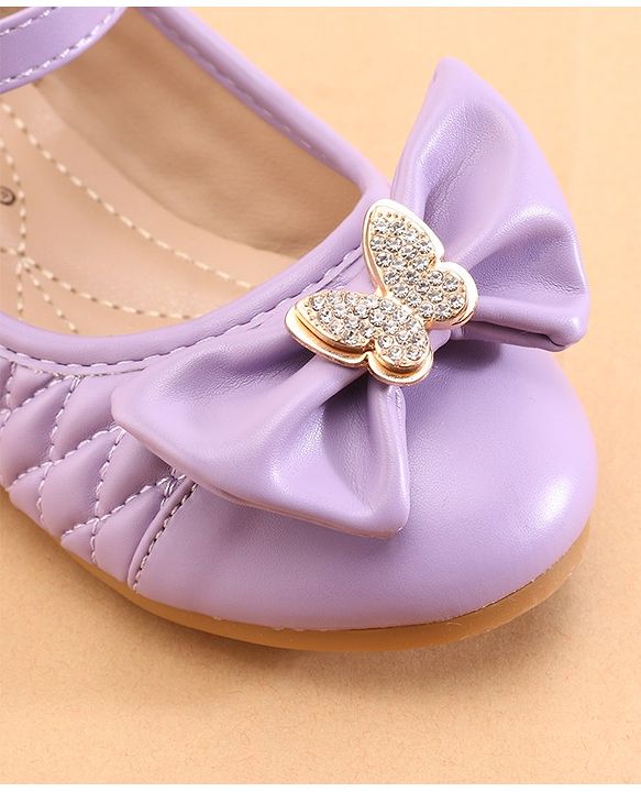 Cute Walk by Babyhug Ballerina with Buckle Closure  & Bow Applique-  Purple
