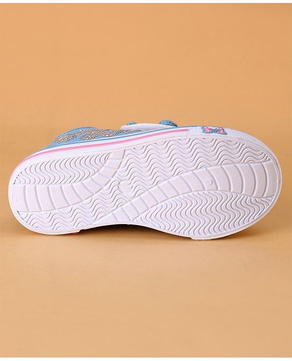 Cute Walk by Babyhug Casual Shoes With Velcro Closure and Bow  Applique - Blue
