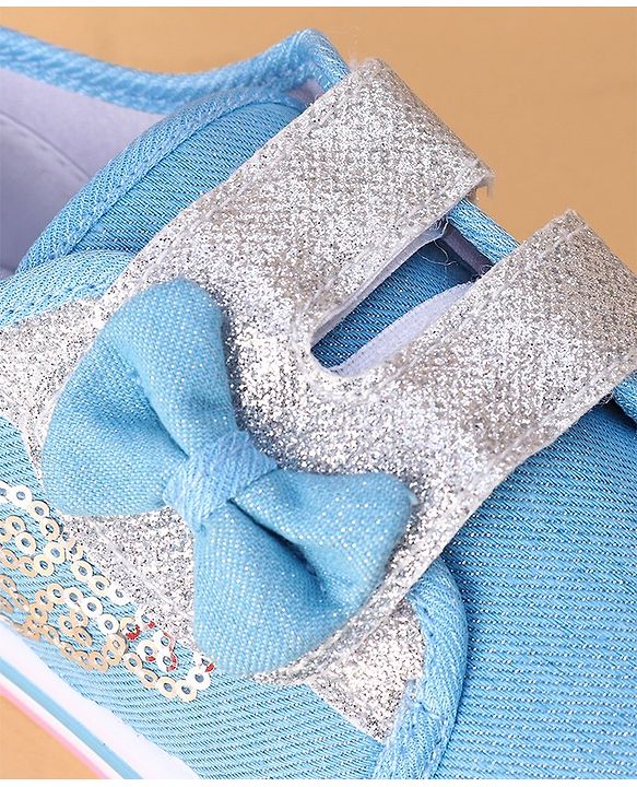Cute Walk by Babyhug Casual Shoes With Velcro Closure and Bow  Applique - Blue