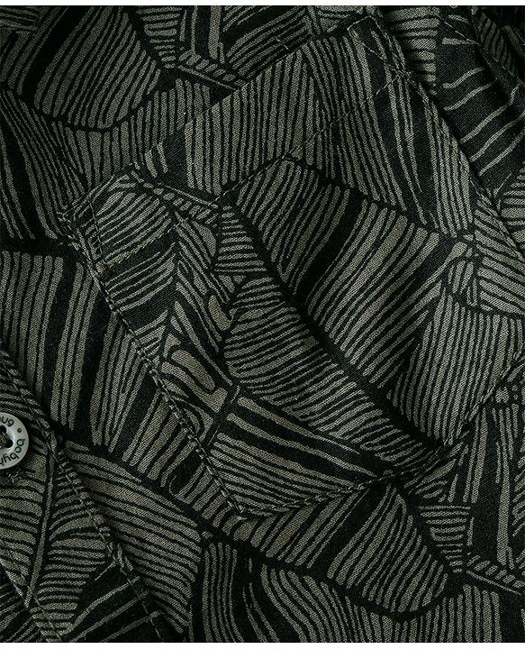 Babyhug Cotton Woven Half Sleeves Shirt & Denim Shorts With Abstract Print - Black
