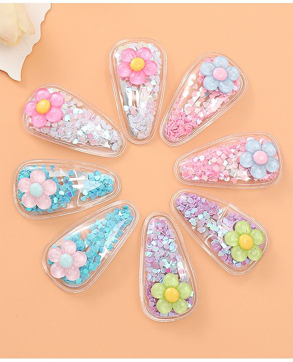 Babyhug Snap Clips with Floral Applique  Free Size - Multicolor