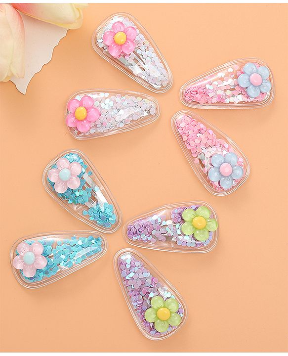 Babyhug Snap Clips with Floral Applique  Free Size - Multicolor