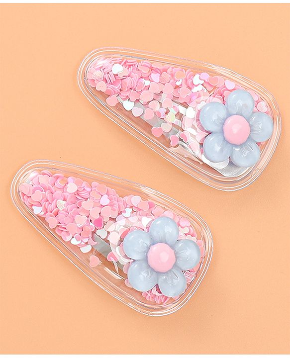 Babyhug Snap Clips with Floral Applique  Free Size - Multicolor