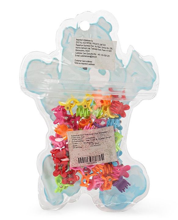 Babyhug Hair Claw Clips Pack of 42 - Multicolour