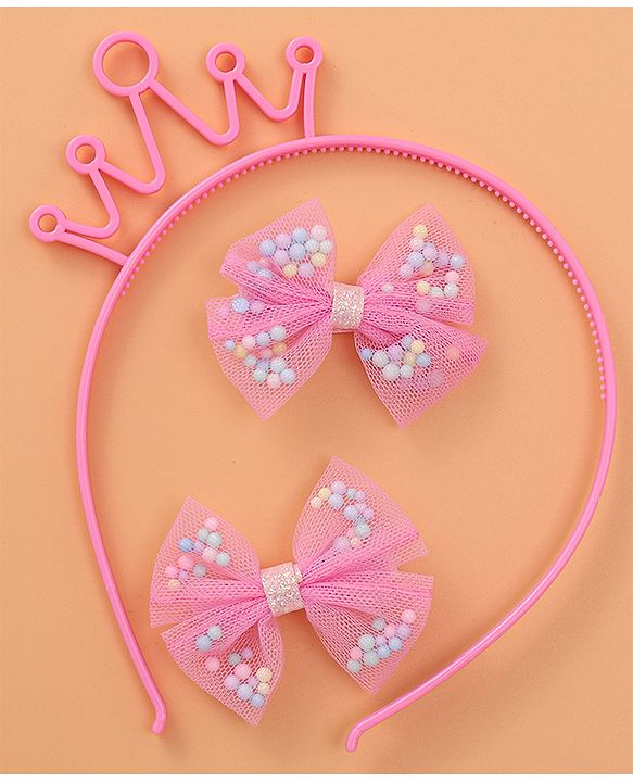Babyhug Hair Accessories Combo Set with Crown Applique Free Size   -  Multicolor