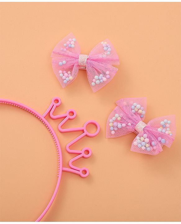 Babyhug Hair Accessories Combo Set with Crown Applique Free Size   -  Multicolor