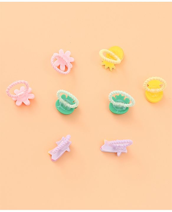 Babyhug Rubber Bands Sets  with Floral Applique Free Size - Multicolor