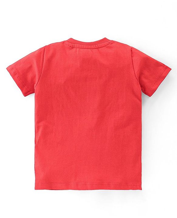 Babyhug Single Jersey Knit Dungarees & Half Sleeves T-Shirt with Watermelon Print - Multicolour