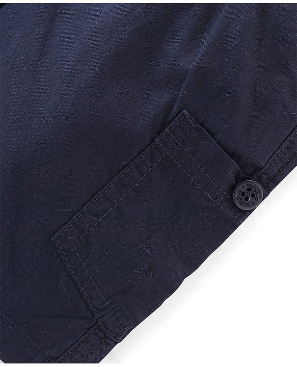 Babyhug Cotton Woven Solid Color Shorts - Navy Blue