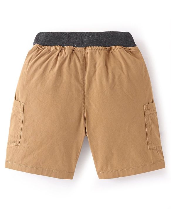 Babyhug 100% Cotton Woven Solid Color Shorts - Khaki
