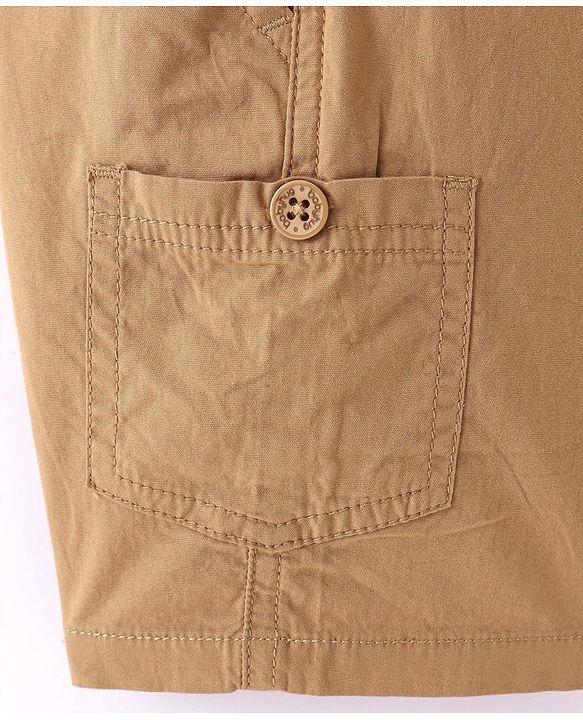 Babyhug 100% Cotton Woven Solid Color Shorts - Khaki