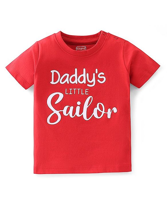 Babyhug Cotton Knit Half Sleeves T-Shirts Shark Graphic Print Pack of 3 - Red & Blue